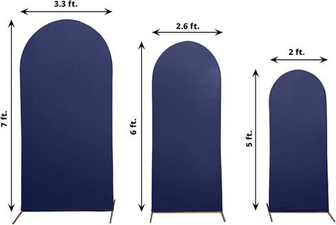 Tableclothsfactory Set of 4 | Matte White Spandex Fitted Wedding Arch Covers for Round Top Chiara Backdrop Stands - 4ft,5ft,6ft,7ft in Kuwait