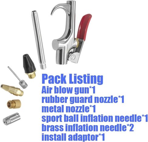 Air Blow Gun Kit Rubber Guard Nozzle,Air Blower Gun, Air Compressor Accessories Dust Cleaning Tool Pneumatic Tools (7 Pieces) in Saudi Arabia