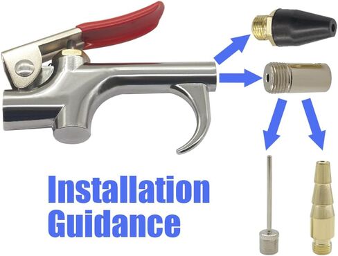 Air Blow Gun Kit Rubber Guard Nozzle,Air Blower Gun, Air Compressor Accessories Dust Cleaning Tool Pneumatic Tools (7 Pieces) in Saudi Arabia