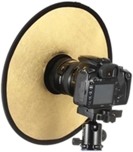 كاميرا Reflex 2-in-1 عاكس التصوير الفوتوغرافي 30 سم (11.8 بوصة) | الفضة والذهب الأسطح العاكسة | تصميم مركز هولو | عاكس محمول خفيف الوزن مع حالة حمل (60 سم (23.6 بوصة)) in Kuwait