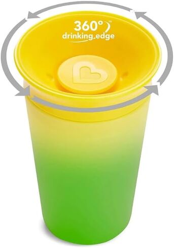 2 Miracle® 360° Color Changing Cup for Toddlers sippy cups, toddler cups spill proof with Dentist Recommended Spoutless Design, BPA-Free Kids Cups, Easy to Clean, 9oz, (Pink) in Saudi Arabia