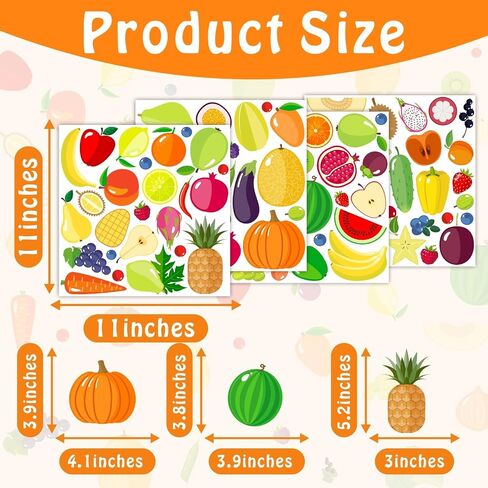Cartoon Fruit Wall Decals Colorful Cute Fruit Wall Stickers Summer Fruits Decals Peel and Stick Removable Vegetable Fruits Stickers Fruit Wall Decor for Kitchen Nursery Kids Room in Kuwait