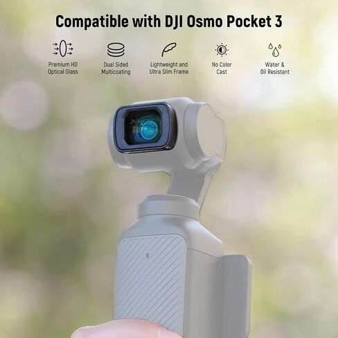 NEEWER ND8/PL ND32/PL ND64/PL CPL Black Diffusion 1/4 Filter for Mist Cinematic Effect 0.75x Wide Angle, 2X Macro Lens, Compatible with DJI Osmo Pocket 3 / Pocket 4 / Xtra Muse, FL-B16 in Kuwait