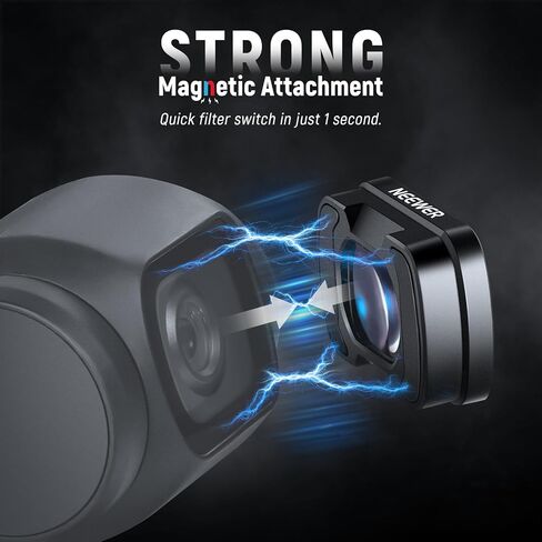 NEEWER ND8/PL ND32/PL ND64/PL CPL Black Diffusion 1/4 Filter for Mist Cinematic Effect 0.75x Wide Angle, 2X Macro Lens, Compatible with DJI Osmo Pocket 3 / Pocket 4 / Xtra Muse, FL-B16 in Kuwait