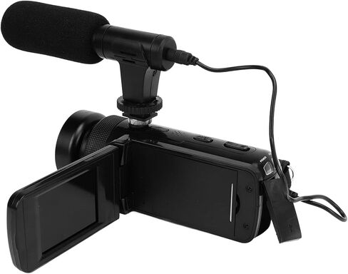 Yunseity Video Camera Camcorder, 16MP 1080P Digital Camera for Photography, 180° Flip Screen, 16X Digital Zoom, Vlogging Camera with External Microphone, 0.45X Wide Angle Lens (US Plug) in Saudi Arabia