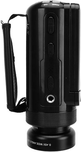 Yunseity Video Camera Camcorder, 16MP 1080P Digital Camera for Photography, 180° Flip Screen, 16X Digital Zoom, Vlogging Camera with External Microphone, 0.45X Wide Angle Lens (US Plug) in Saudi Arabia