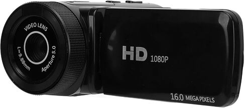 Yunseity Video Camera Camcorder, 16MP 1080P Digital Camera for Photography, 180° Flip Screen, 16X Digital Zoom, Vlogging Camera with External Microphone, 0.45X Wide Angle Lens (US Plug) in Saudi Arabia