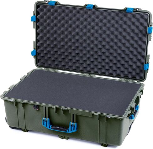 ColorCase Pelican 1650 Case OD Green - Large Sized Rolling Waterproof Case with Pick & Pluck Foam & Convoluted Lid Foam - Orange Handles & Latches in Saudi Arabia