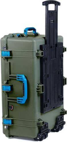 ColorCase Pelican 1650 Case OD Green - Large Sized Rolling Waterproof Case with Pick & Pluck Foam & Convoluted Lid Foam - Orange Handles & Latches in Saudi Arabia