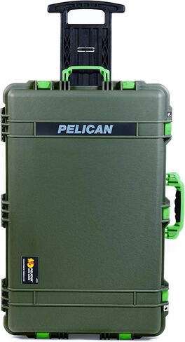 ColorCase Pelican 1650 Case OD Green - Large Sized Rolling Waterproof Case with Pick & Pluck Foam & Convoluted Lid Foam - Orange Handles & Latches in Saudi Arabia