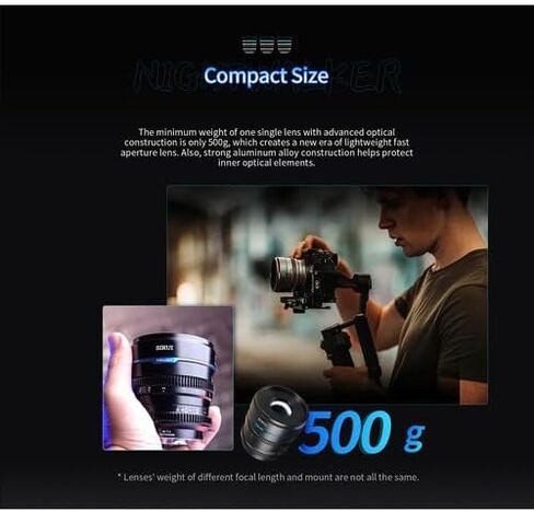 SIRUI Night Walker 55mm Camera Lens, Manual Focus Cine Lens (L Mount, Black) in Saudi Arabia
