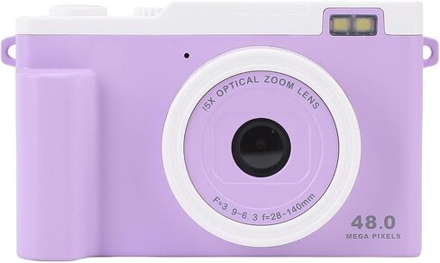 Bewinner 1080P Digital Camera for Photography, WiFi 48MP Vlogging Camera with LED Flash, 15x Digital Zoom Autofocus Compact Travel Cameras for Beginner (Purple) in Saudi Arabia