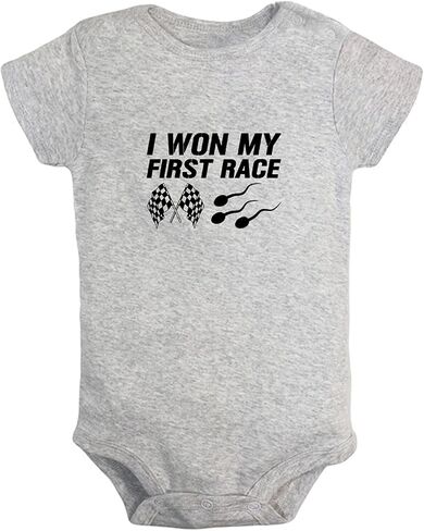 iDzn I Won My First Race Funny Rompers Newborn Baby Bodysuits Infant Jumpsuits Outfits Clothes in Saudi Arabia