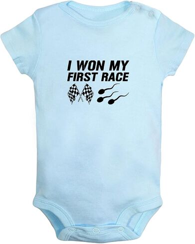 iDzn I Won My First Race Funny Rompers Newborn Baby Bodysuits Infant Jumpsuits Outfits Clothes in Saudi Arabia