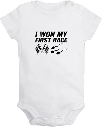 iDzn I Won My First Race Funny Rompers Newborn Baby Bodysuits Infant Jumpsuits Outfits Clothes in Saudi Arabia