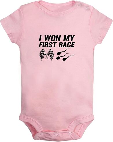 iDzn I Won My First Race Funny Rompers Newborn Baby Bodysuits Infant Jumpsuits Outfits Clothes in Saudi Arabia