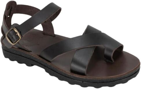 Jerusalem Sandals Womens Tovah Black, Durable Handcrafted Real Leather Sandals, Sandals for Women With Back Strap and Toe Loop, Molded Footbed, Textured sole, Waterproof in Saudi Arabia
