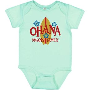 TATY Kids Surfboard Ohana Means Family Baby Infant Bodysuit