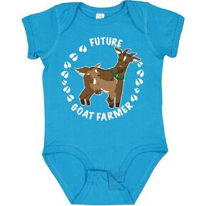 inktastic Future Goat Farmer with Cute Goats and Hoof Prints Baby Bodysuit