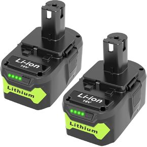 2Pack 5500mAh Replacement for Ryobi 18V Battery P102 P103 P104 P105 P107 P108, Compatible with Ryobi 18V Cordless Tools