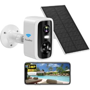 3MP Solar Security Cameras Wireless Outdoor, Battery Powered WiFi Security Camera w/Spotlight & Siren Alarm, AI Detection for Home Security, Color Night Vision, 2-Way Audio, Waterproof, Alexa