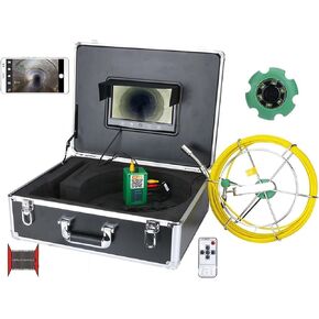 Sewer Camera, 9 Inch Wireless Sewer Camera WIFI 22MM Industrial Pipe Borescope Endoscope Pipe Camera WIth LCD Monitor Mobile Phone APP System 30M 50M(F9300WF-20M)