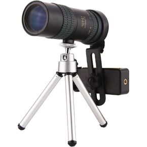 Portable Binoculars High Power Monocular Telescope 8X24 High Power High Definition Monocular with Smartphone Holder Waterproof BAK4 Prism for Watching Wildlife Bird Camping Travel