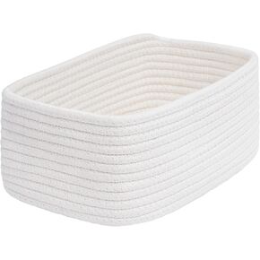 Small Woven Storage Basket,Medium Storage Basket,Mini Cotton Rope,For Shelves,Nursery,Office,Bathroom,And More–Perfect For Organizing&Décor