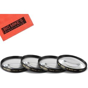 58mm Close-Up Filter Set (+1, +2, +4 and +10 Diopters) Magnificatoin Kit for Fujifilm X-T2, X-T3, X-T10, X-T20 Mirrorless Digital Camera with 18-55mm F2.8-4.0 R LM OIS Lens