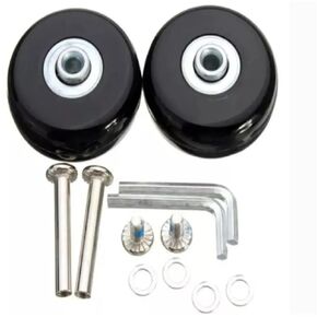 Luggage Replacement Wheels 2Pairs 57-59MM Resistant Flexible Replacement Silent Casters Suitcase Parts Travel Luggage Wheels Axles Repair Kit for Most of Wheels Rolling Luggages(50-18mm)