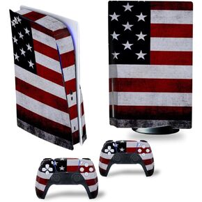 Patriotic Skin Compatible with Ps5 Disc Version of The Controller, with Anti-Slip Features and Modern Design Vinyl Protection Stickers flag-0118