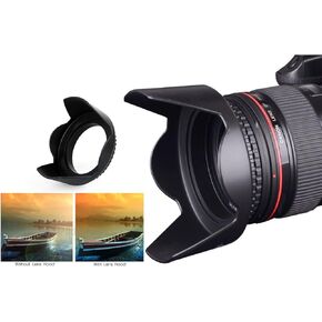 Pro Hard Lens Hood with Collar Clamp for Nikon D3500 (55mm Size)