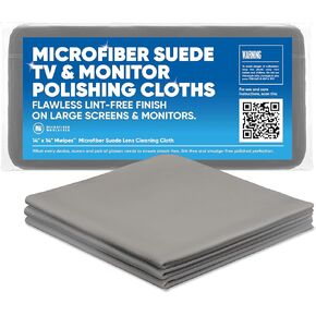 Microfiber Wholesale Premium TV Screen Cleaning Cloth Gray | 14"x14" | 3pk | Soft Microfiber Suede | XLarge Reusable | No Lint Scratch-Free Durable | Large TVs Monitors