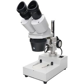 Binocular Stereo Microscope Industrial Stereo Microscope Top LED Illumination Mobile Phone PCB Soldering Repair Tool (White 20X)