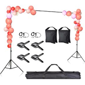 AW 8.5x10ft Backdrop Stand Supply نظام دعم مع مشابك 4x 2x مقاطع 2x أكياس رملية 1x حقيبة حمل للحفلات تصوير الأحداث