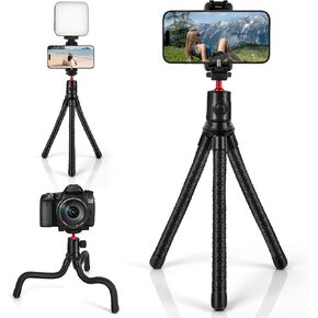 Zeadio Flexible Camera Tripod Kits, with 360° Ball Head Cold Shoe Mount, Portable Vlog Travel Selfie Stick Handle Grip for Cameras Sport Camera DSLR