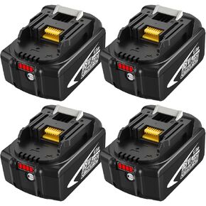 4-Pack BL1860B Replacement for Makita 18V Battery 6.0Ah Compatible with Makita 18 Volt LXT Lithium ion Batteries BL1890 BL1860 BL1850B BL1850 BL1840B BL1840 BL1830B BL1830 BL1815 BL1820 BL1820B(Black)
