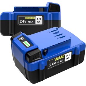 2 Pack 24V 6.0Ah Battery for Kobalt, Compatible with Kobalt 24 Volt Max Cordless Power Tool Model KB624-03 KB524-03 KB424-03 KB224-03 KB124-03 0673802 1051230 Lithium-ion Replacement Bateria