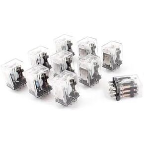 HH53PL AC 110/120V Coil 11-Pin 3pdt Red LED مؤشر مؤشر ترحيل الطاقة 10 PCS