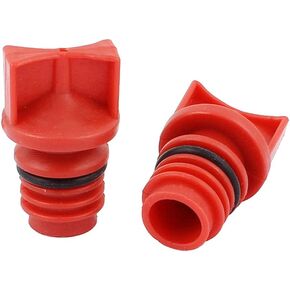 uxcell® Plastic Shell 18mm Male Thread Dia Air Compressor Oil Plugs 2PCS Red