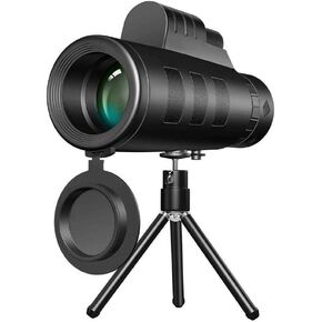 Portable Binoculars High Power Monocular Telescope 40X60 High Powered Monocular Scope with Tripod Waterproof BAK4 Prism Lens for Outdoor Bird Watching Camping Travel