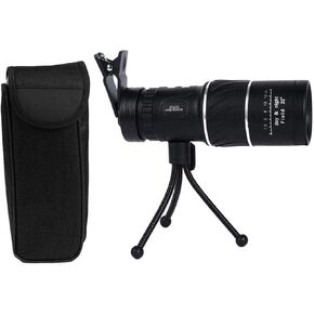 Portable Binoculars High Power Monocular Telescope 16X52 Prism Scope with Compass Phone Clip Tripod for Outdoor Camping D