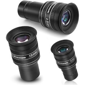 Astromania Telescope Eyepiece 6mm, Wide Angle 58 Degree - Bundle with - 58 Degree Planetary Eyepiece 2.5/15mm