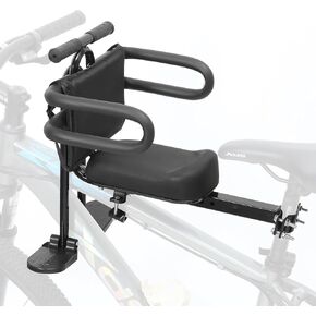 Kids Bike Seat Front Mounted and Handlebar Child Bike Seat Detachable Front Mounted Toddler Bicycle Seats Bicycle Seats with Foot Pedals for Children 2~5 Years Compatible with All Adult MTB