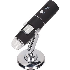 Portable Portable Microscope Microscope 1080p HD Digital Wireless HD Without Zoom 50x -1000x, Black USB Inspection Camera for Computers, ABS + Stainless Steel