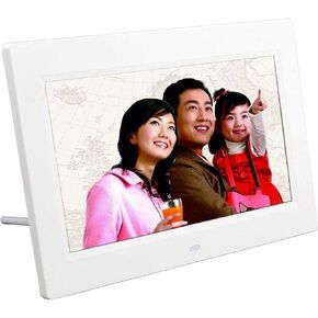 9-Inch Digital Photo Frame with 800x480 HD LCD Display, USB/SD Support, Clock Calendar, Remote, Auto On/Off, Black