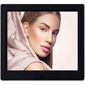 إطار صور رقمي بحجم 8 بوصات مع عرض LED ، وشاشة تعمل باللمس ، ودعم USB/SD ، والبطارية المدمجة ، والتقويم والإنذار