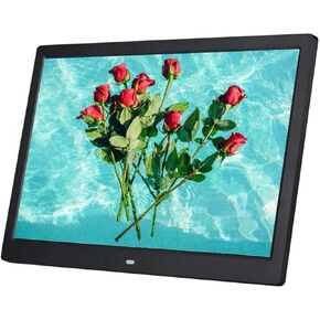 15.4-Inch Digital Photo Frame HD IPS Touch Screen, Photo Music Video Player, Calendar Alarm, Remote Control, USB/SD