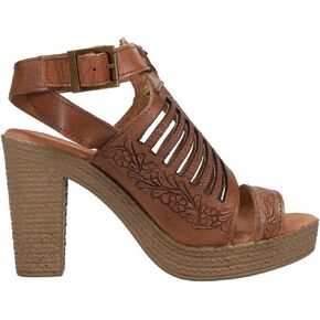 ROPER Womens Mika Iii Embossed Cut Out Block Casual Sandals Casual High Heel 3" & Up - Brown