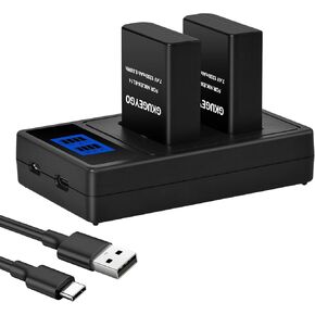 2-Pack EN-EL14/ EN-EL14a Battery and Charger Set Compatible with Nikon D5100 D5200 D5300 D5500 D5600 D3100 D3200 D3300 D3400 D3500 DF Coolpix P7000 P7100 P7700 P7800 Camera